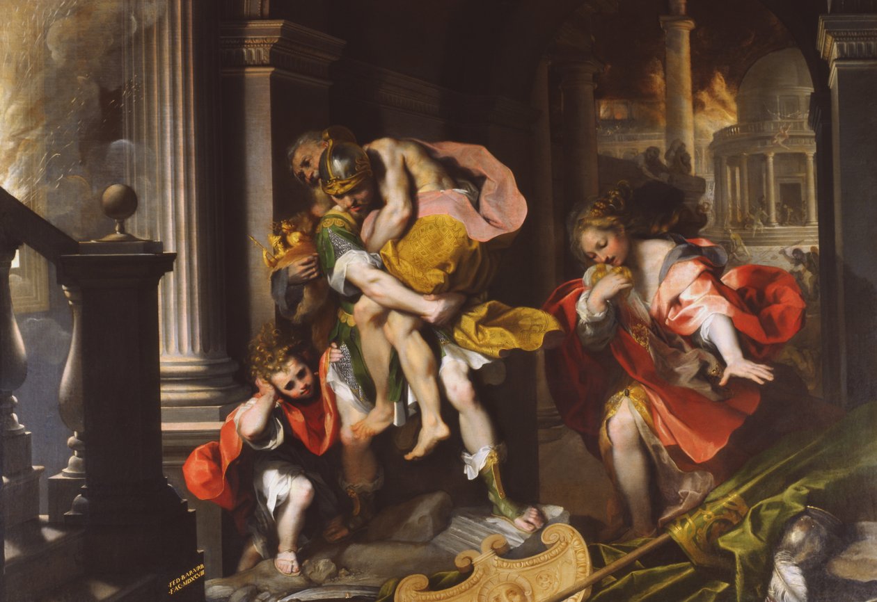 Aeneův let z Tróje, 1598 od Federico Barocci