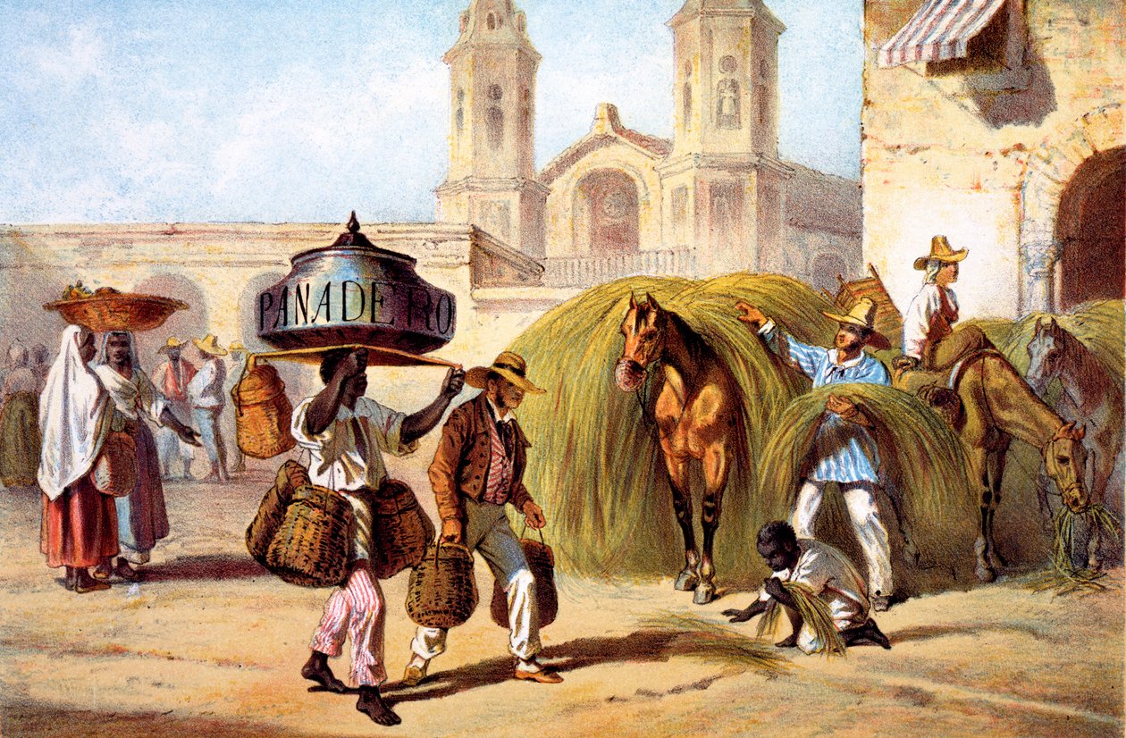 Pekař a prodavač slámy, 1840 od Federico Mialhe