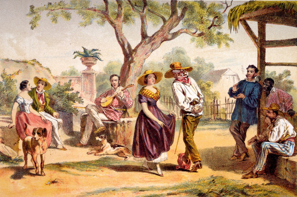 Zapateado - Národní tanec, 1840 od Federico Mialhe