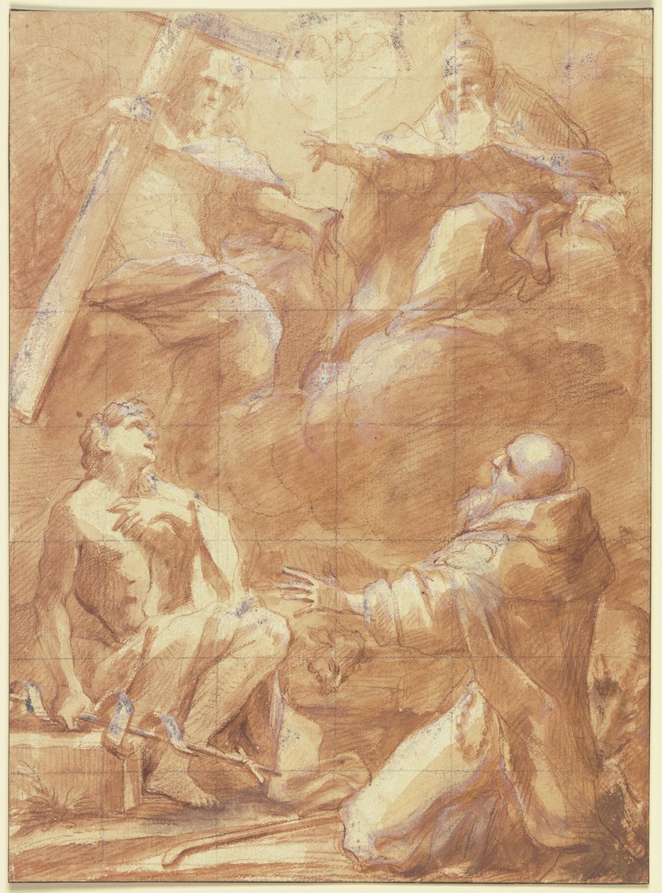 Johannes der Täufer und der Heilige Antonius erblicken Gottvater od Federico Barocci