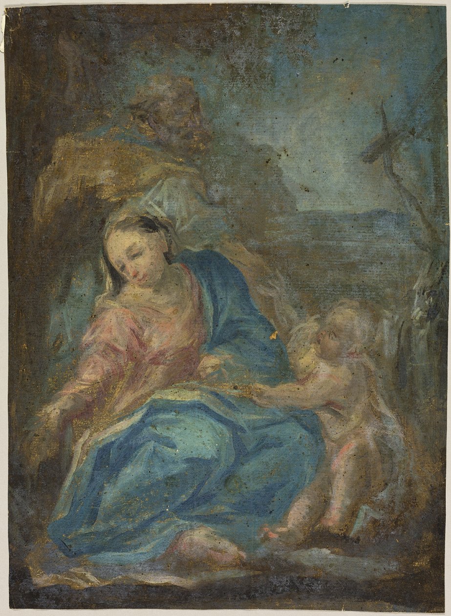 Odpočinek na letu do Egypta (recto); Madona z růžence (verze) od Federico Barocci