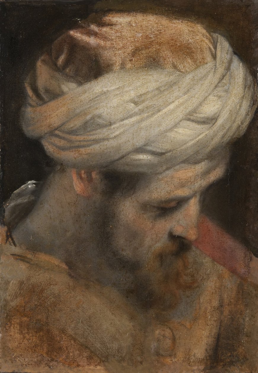 Hlava kněze, studie pro Obřízku od Federico Barocci