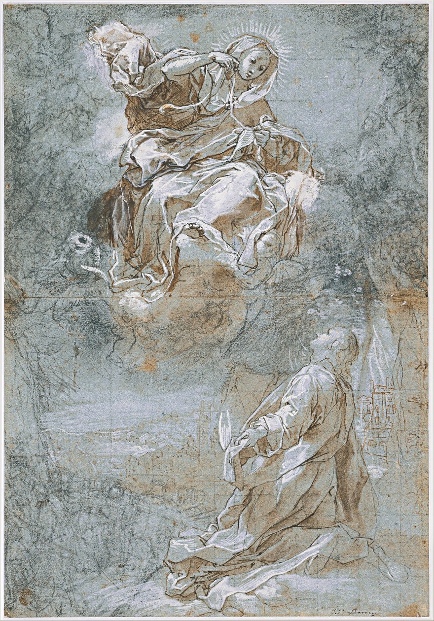 Zázrak posvátného pásu (recto), cca 1600-1610 od Federico Barocci