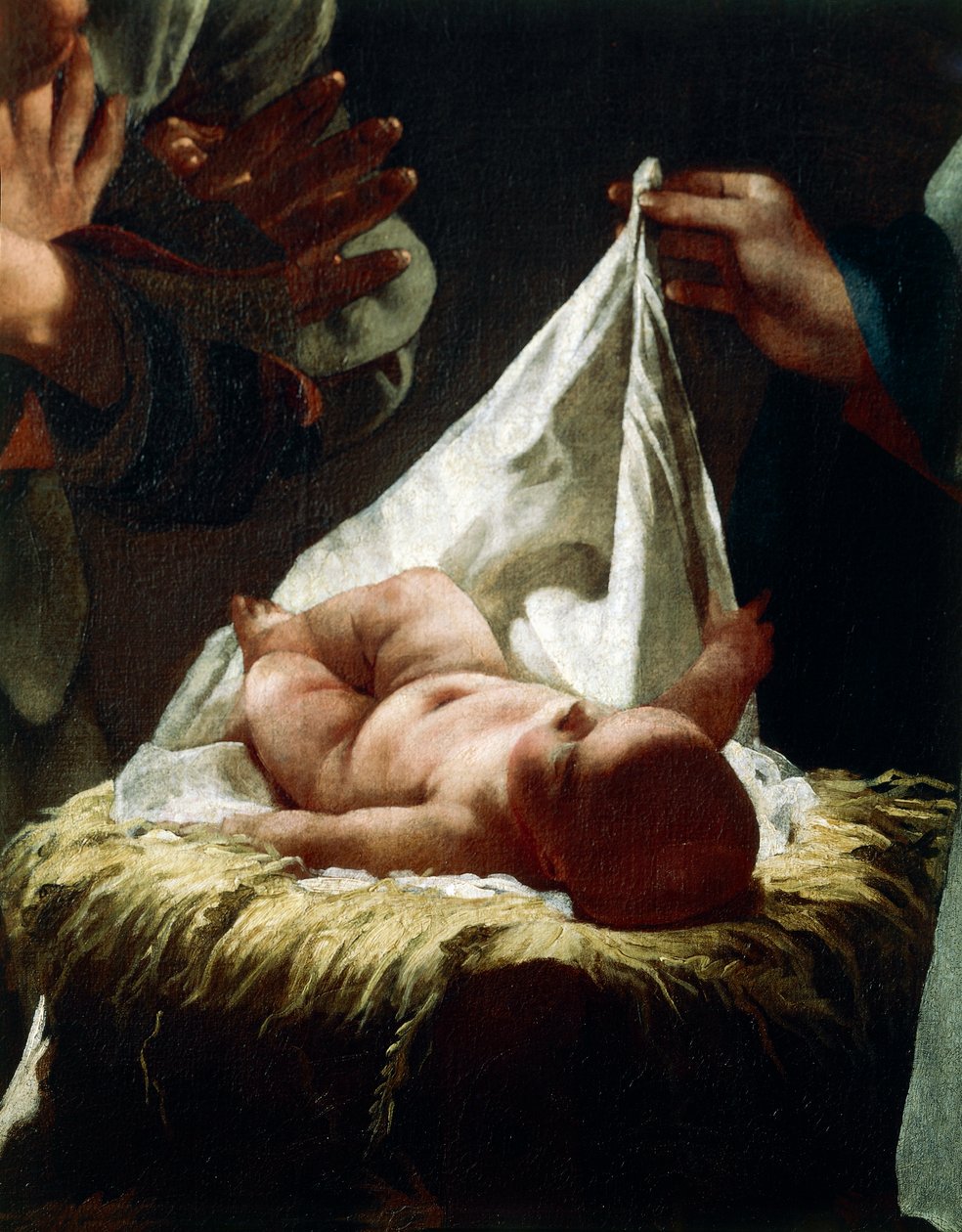 Klanění pastýřů od Federica Bencoviche (1677-1753), olej na desce, 233x166 cm, detail od Federico Bencovich