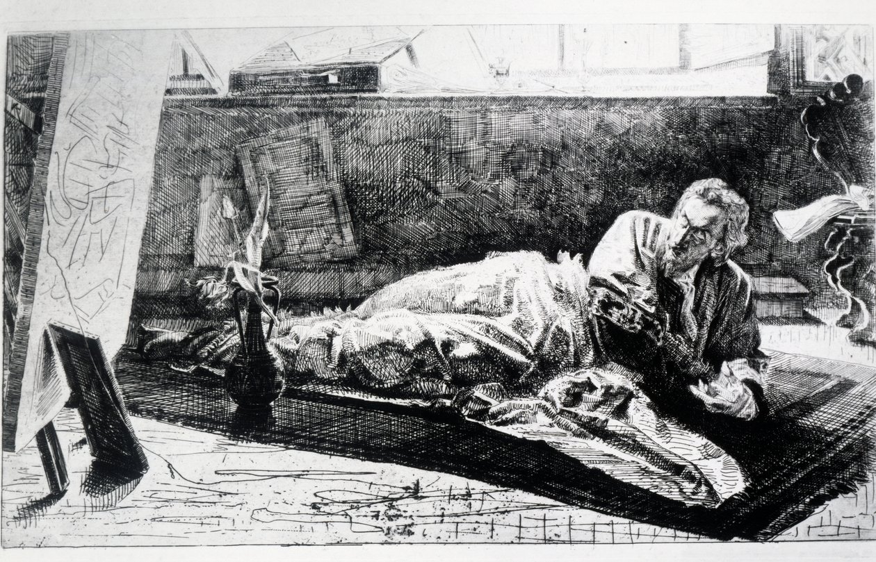 Kartuzián nebo V Charterhouse of Pavia (lept) od Federico Faruffini