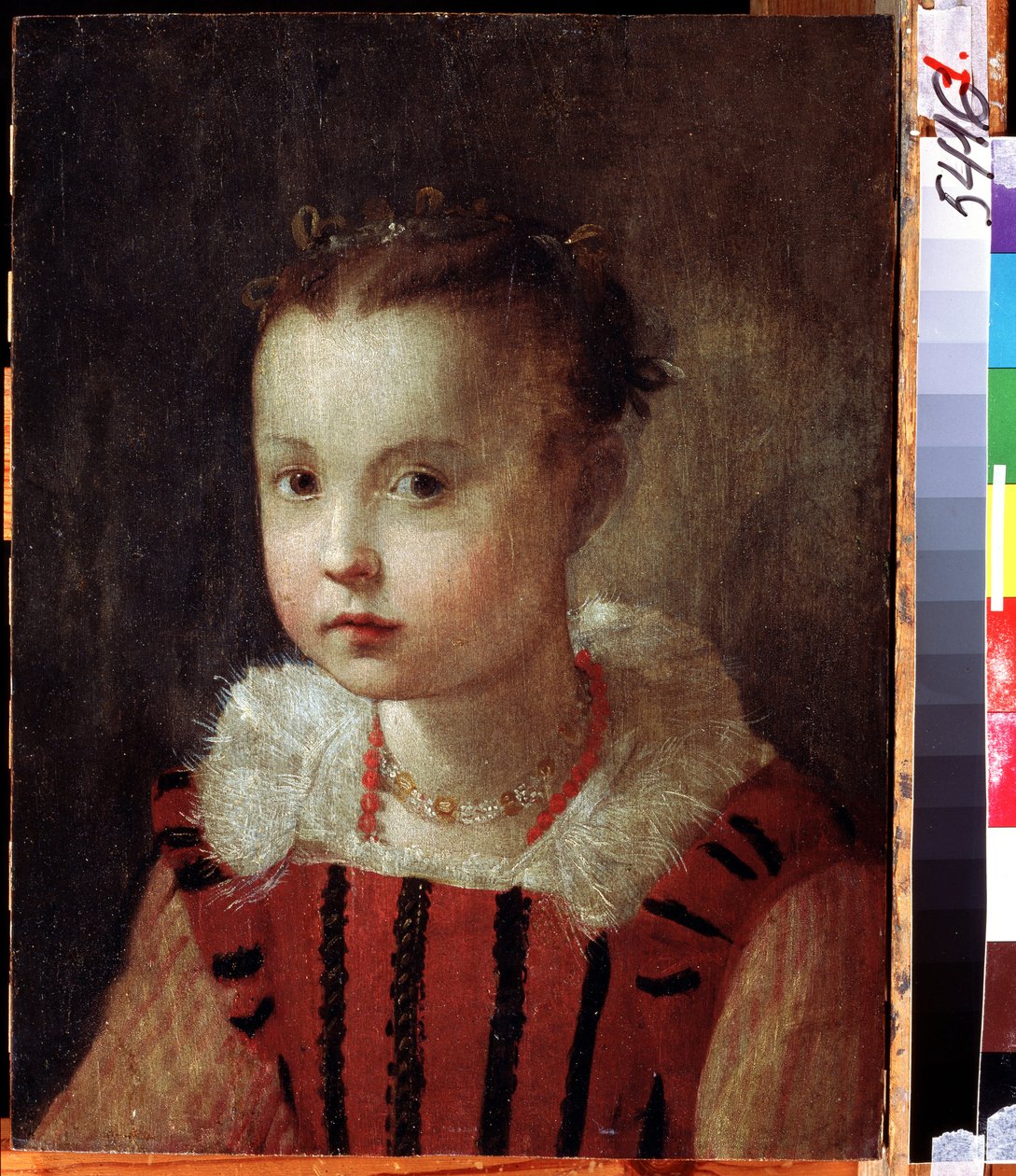 ""portrét malé holčičky"" Bohatě oblečené dítě. Obraz Federica Fiori Barocci nebo Baroccio (cca 1535-1612) Regionální galerie umění Deineka, Kursk Rusko od Federico Fiori Barocci or Baroccio