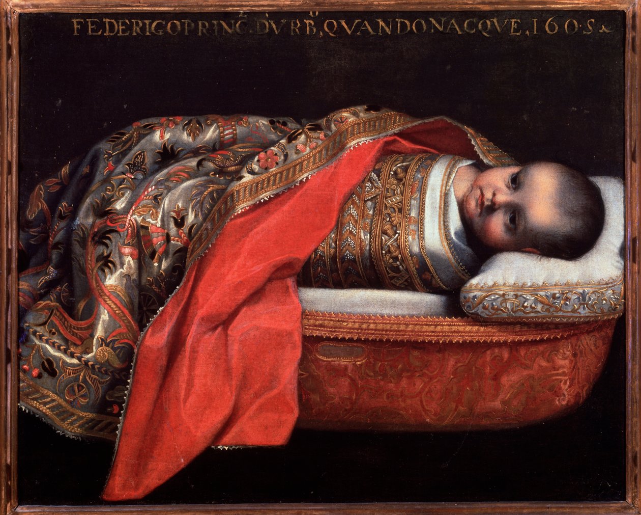 Portrét Federica Ubalda della Rovere, vévody z Urbina (dítě) - Malba od Federico Fiori Barocci or Baroccio