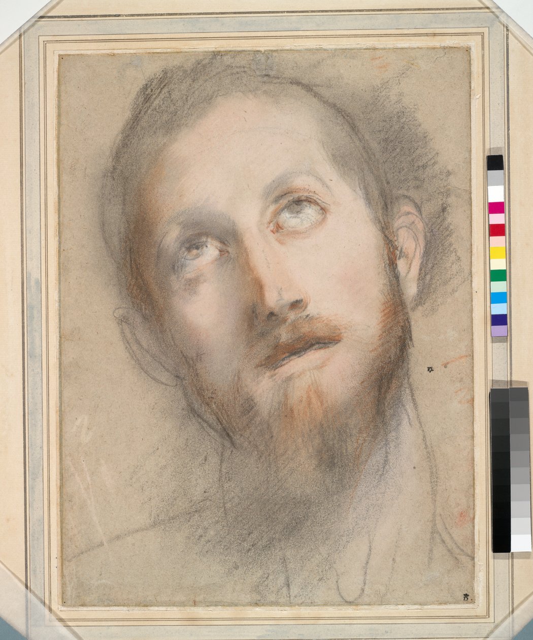 Studie pro hlavu Krista (barevné křídy a pastel na papíře) od Federico Fiori Barocci or Baroccio
