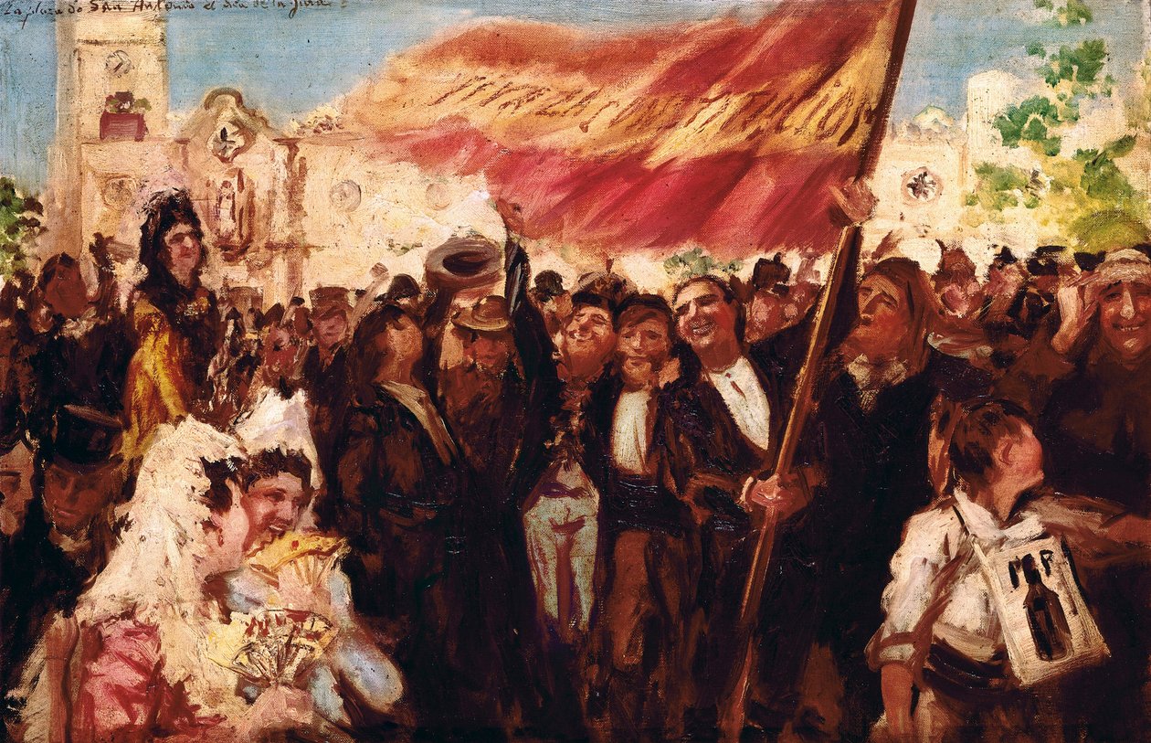 Plaza San Antonio de Cadiz v den přísahy ústavy z roku 1812 (olej na plátně) od Federico Godoy y Castro