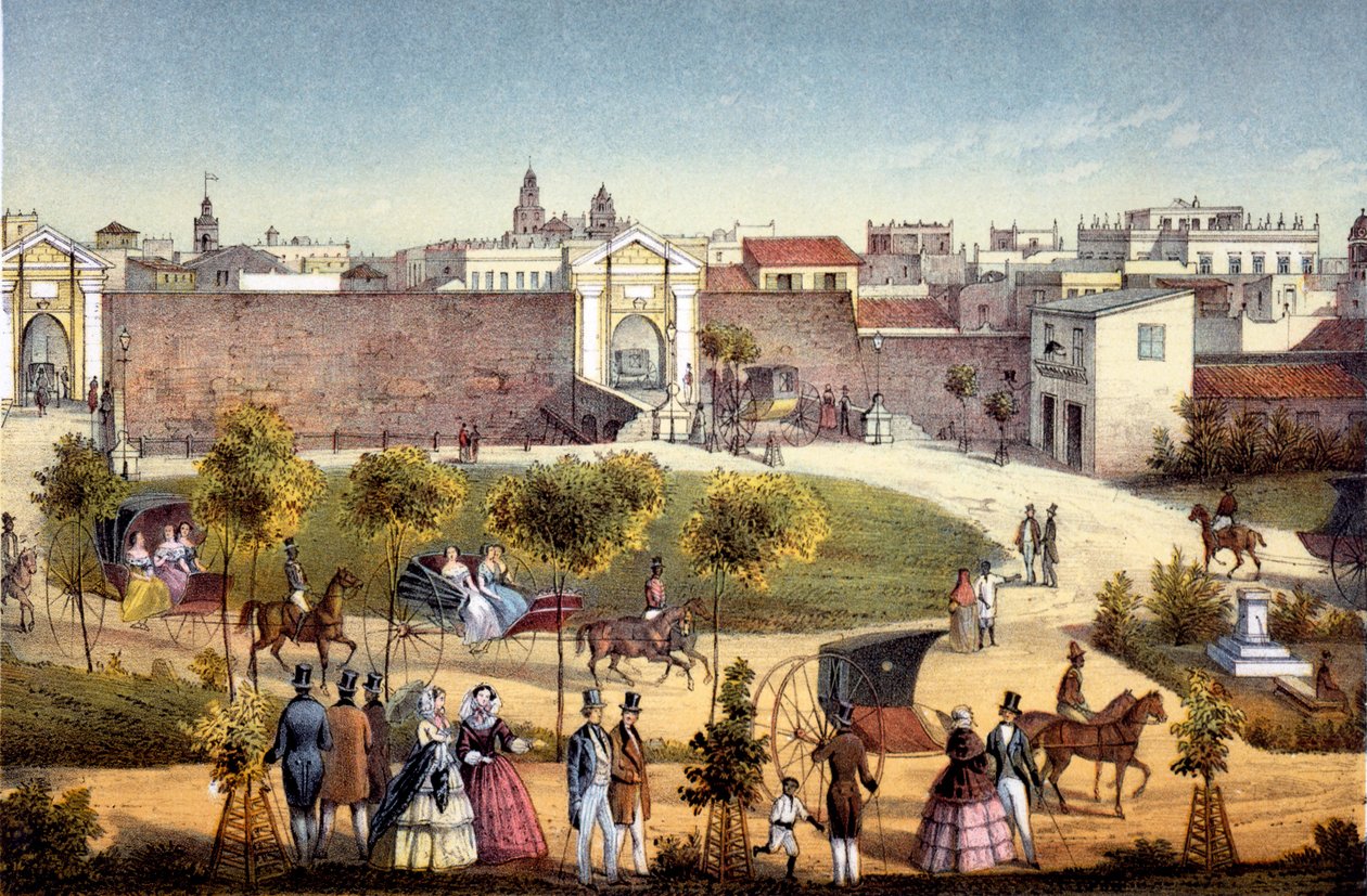 Brány Monseratte, Havana, Kuba, 1840 od Federico Mialhe