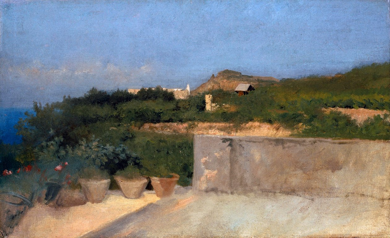 Terasa v Resině, Federico Rossano (1835-1912), olej na plátně, 33x53 cm od Federico Rossano