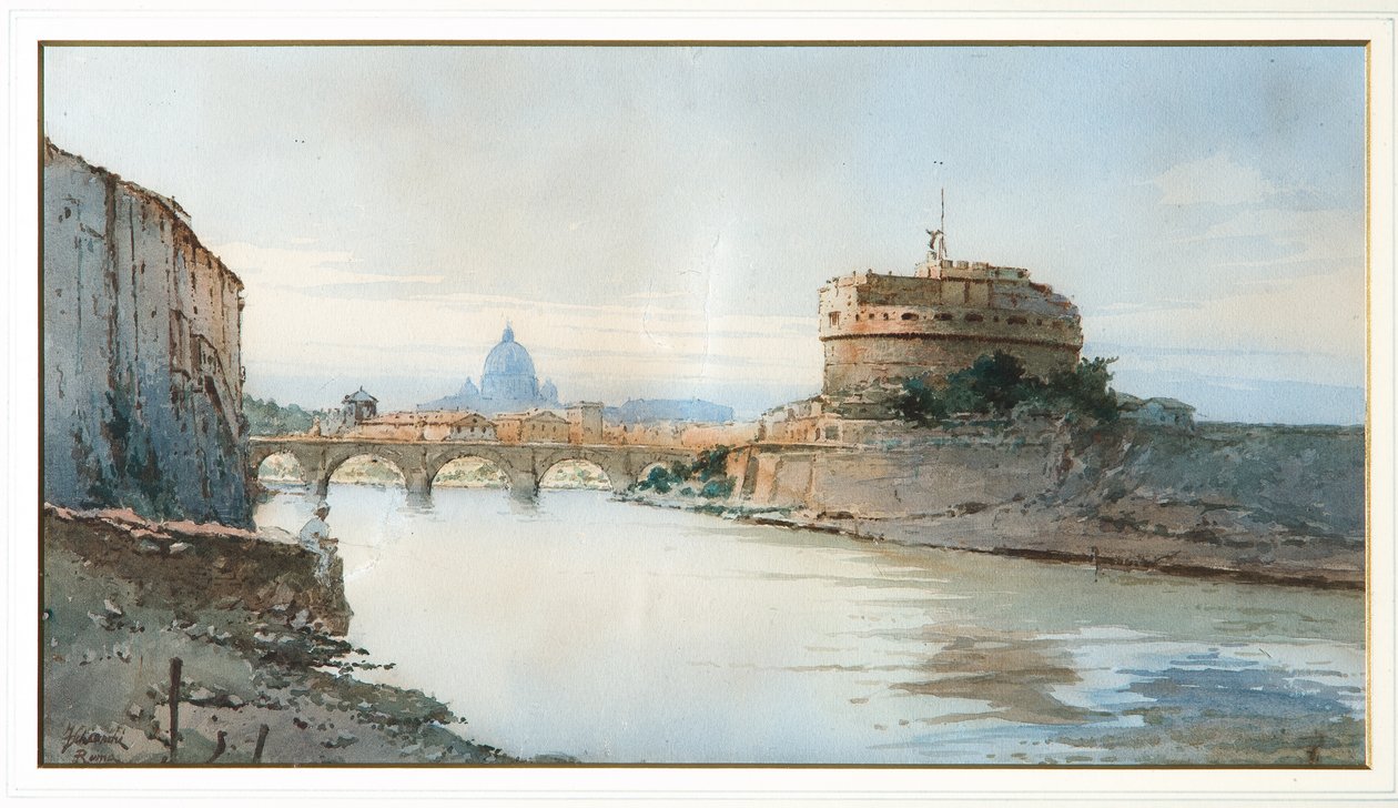 Castle S. Angelo (akvarel) od Federico Schianchi