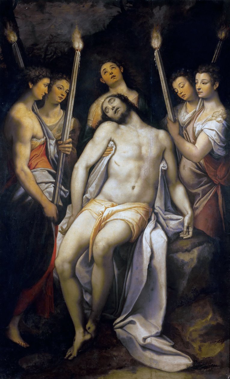 Mrtvý Kristus podporovaný anděly, 1566-1568. od Federico Zuccari