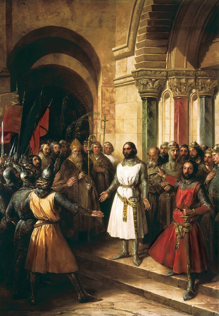 Godefroy de Bouillon zvolen králem Jeruzaléma 23. července 1099 - 1839 od Federico de Madrazo y Kuntz