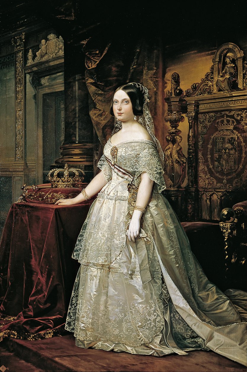 Portrét španělské Isabely II od Federico de Madrazo y Kuntz