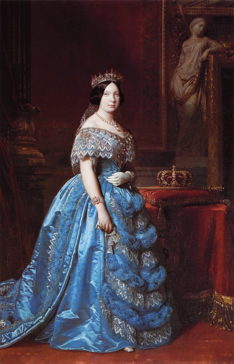 Španělsky: Retrato de la reina Isabel II de España (1830-1904) Portrét Isabely II Španělské od Federico de Madrazo y Kuntz