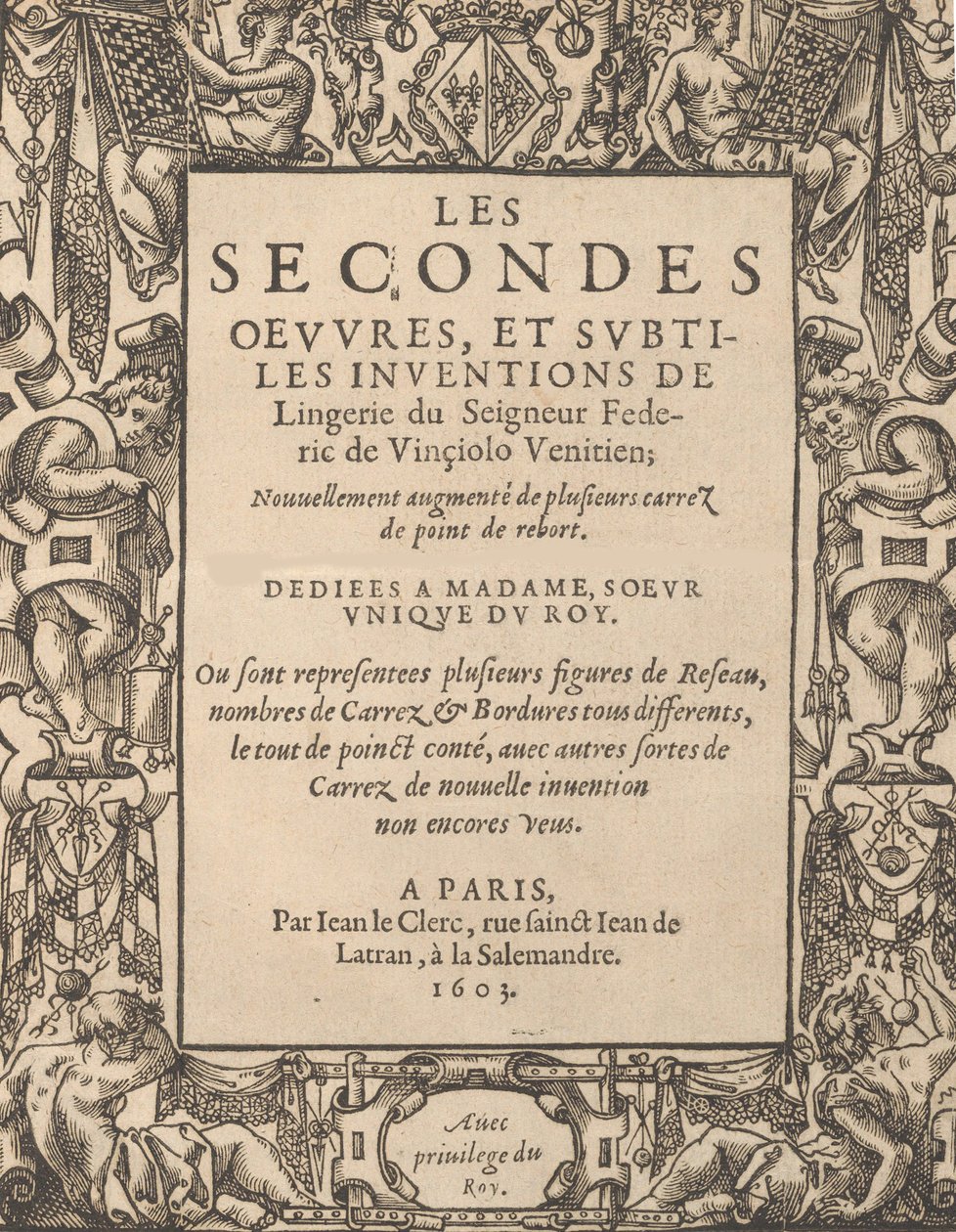 Druhá díla a rafinované vynálezy spodního prádla lorda Federica de Vinciola V..., 1603. od Federico de Vinciolo