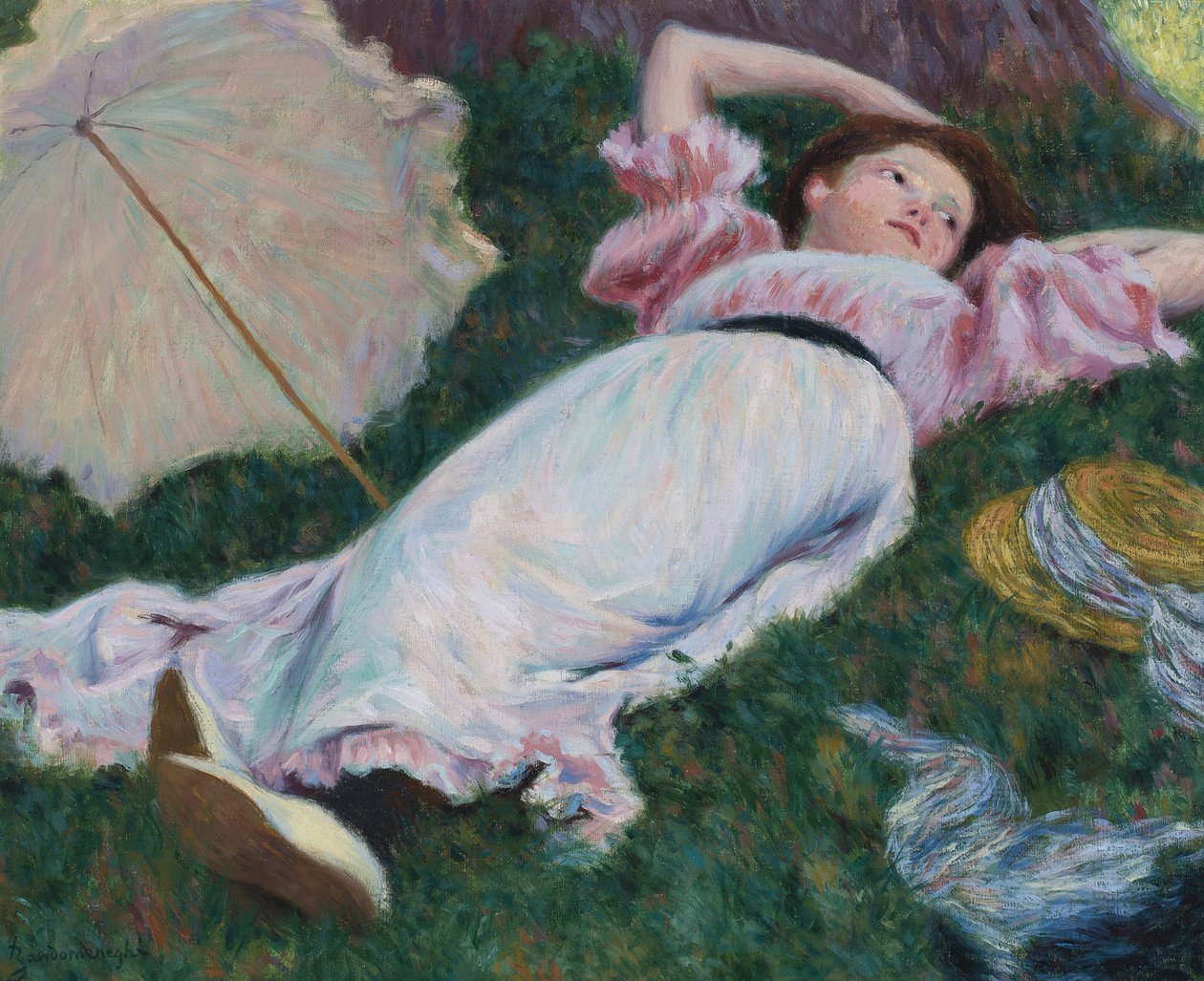 Impresionismus: Ležící žena par Zandomeneghi, Federico (1841-1917), c. 1890. Olej na plátně, 50x60. Soukromá sbírka od Federigo Zandomeneghi