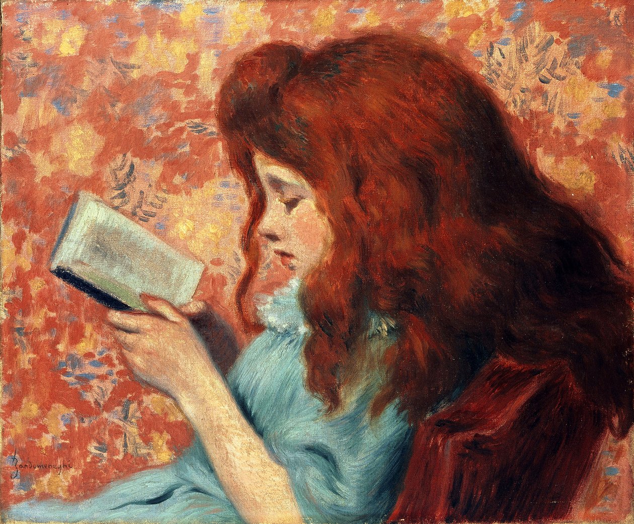 Malá zrzavá dívka - Federico Zandomeneghi (1841-1917). Olej na plátně Rozměr: 38,8x46,3 cm Soukromá sbírka od Federigo Zandomeneghi