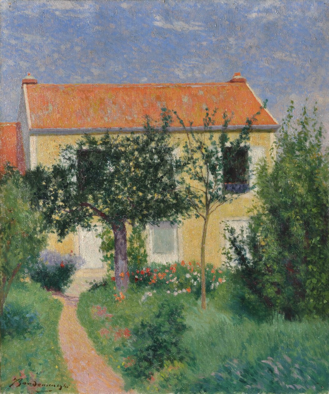 Červená střecha, asi 1882-83 (olej na plátně) od Federigo Zandomeneghi