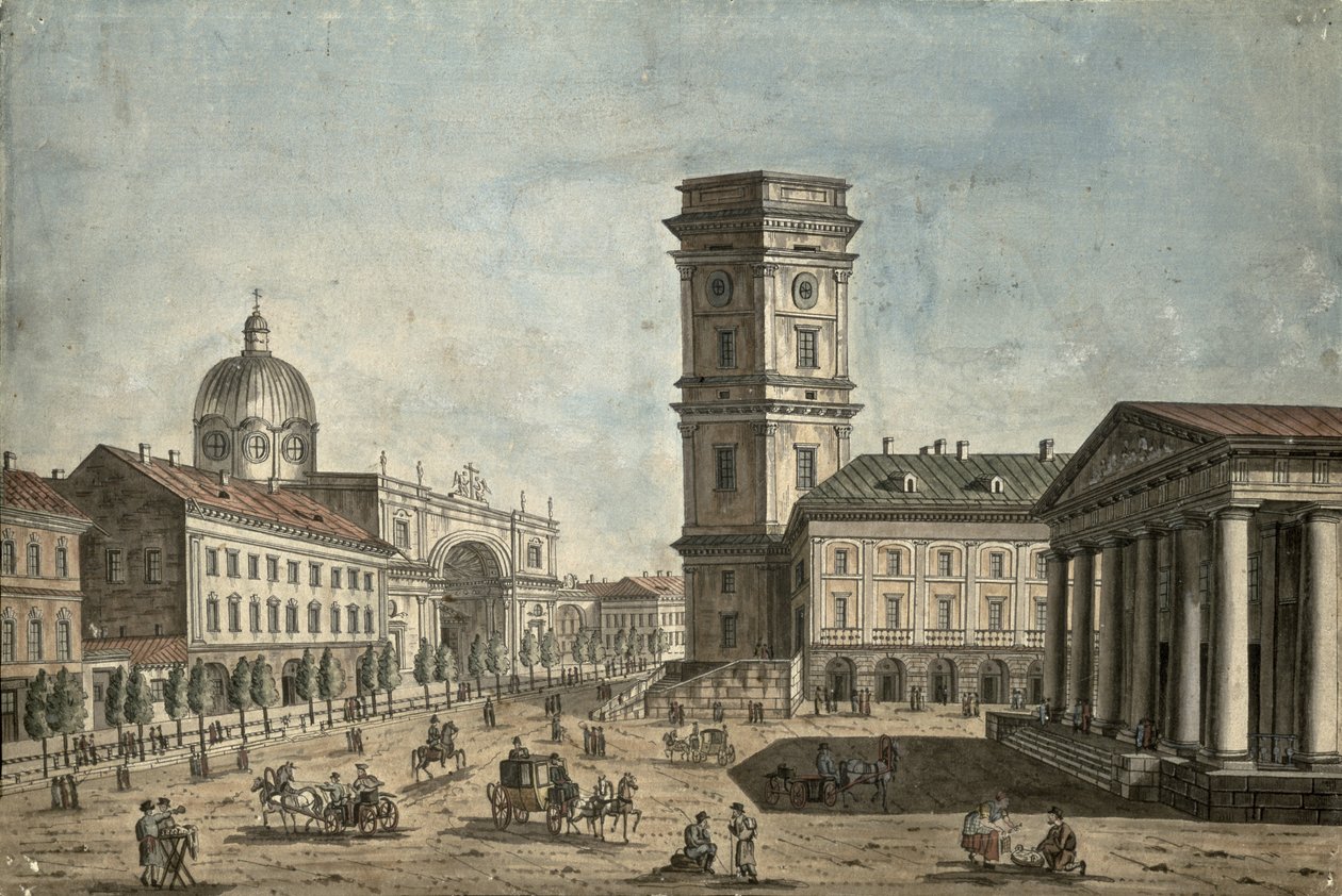 Pohled na Něvský prospekt, Petrohrad, 1810 od Fedor Aleksandrovich Vasiliev