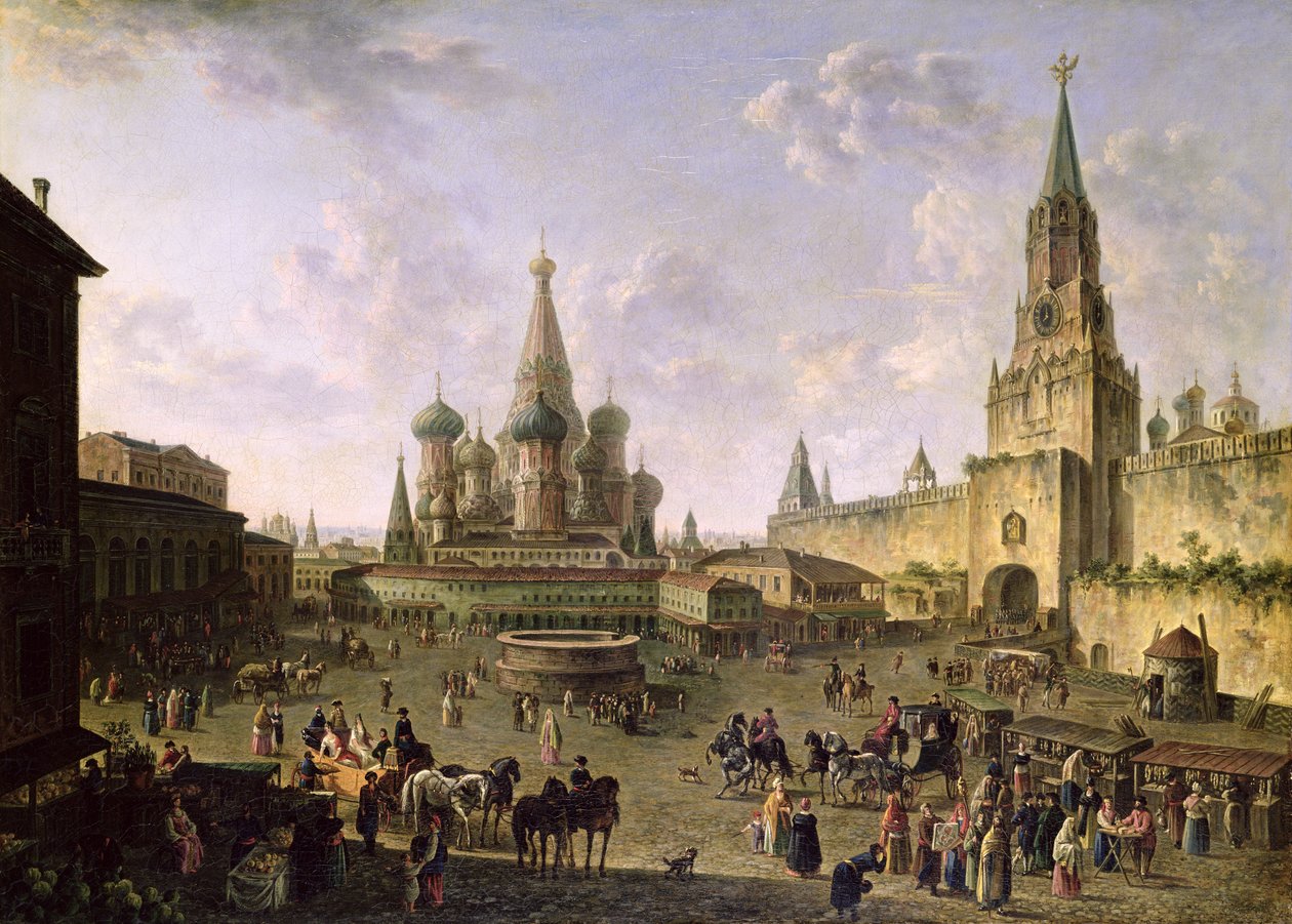 Rudé náměstí, Moskva, 1801 od Fedor Yakovlevich Alekseev