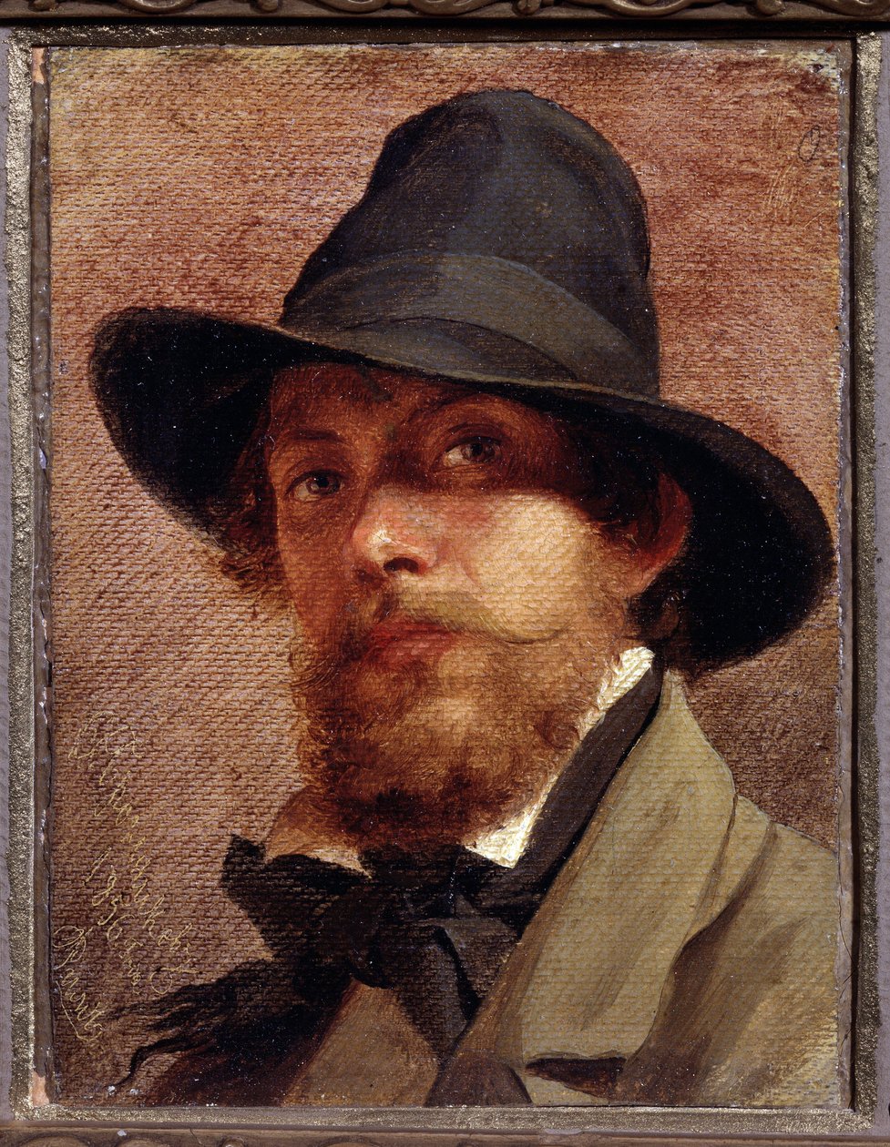 "Autoportrét"" Obraz Feodor Andrejevič Bronnikov (1827-1902) 1856 Státní muzeum V. Tropinina, Moskva od Fedor Andreevich Bronnikov