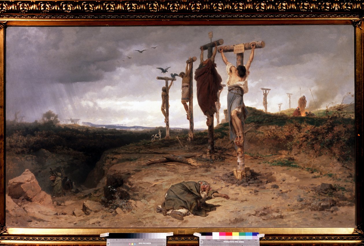 Zatracené pole, popraviště ve starověké římské říši. Obraz Feodor Andrejevič Bronnikov (1827-1902), olej na plátně od Fedor Andreevich Bronnikov