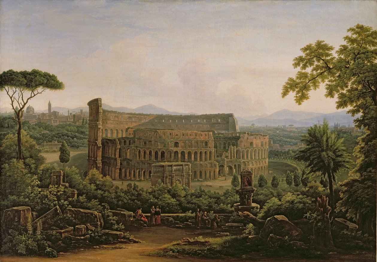 Pohled na Koloseum z Palatinu, Řím, 1816 od Fedor Mikhailovich Matveev