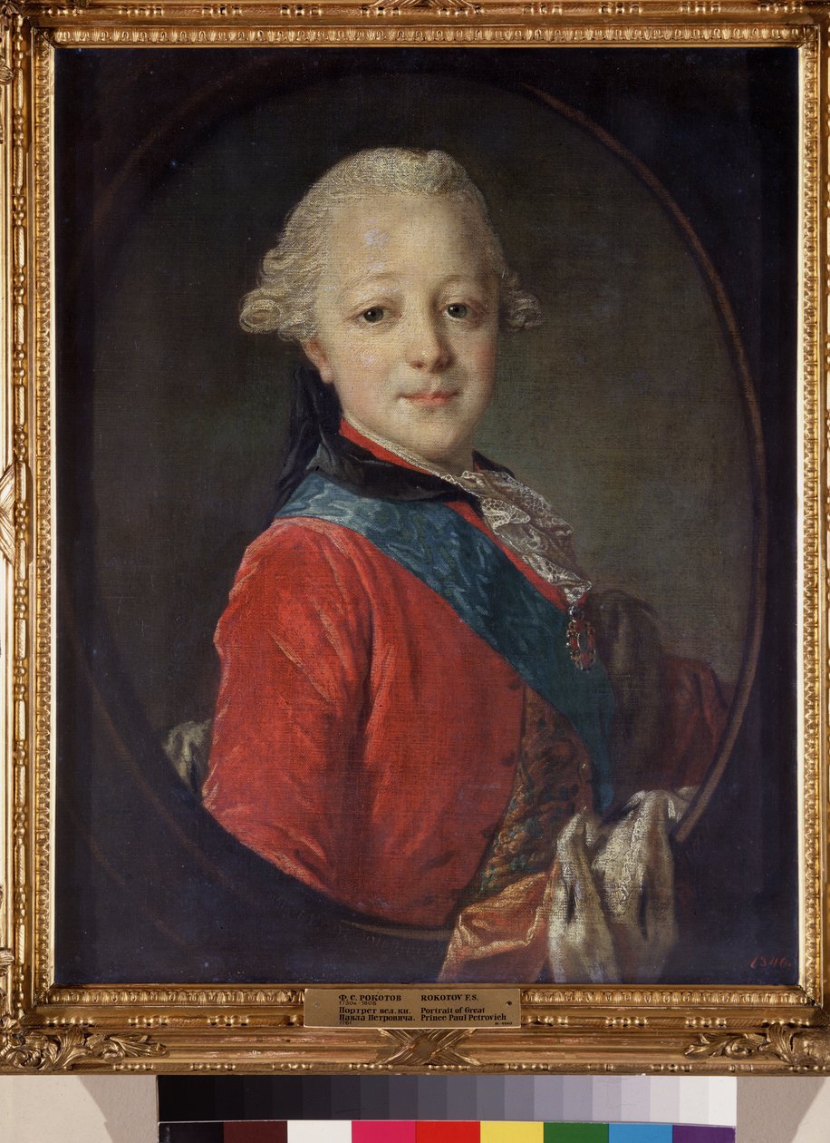 Portrét velkovévody Pavla Petroviče (1754-1801), jako dítě. Obraz Fjodora (Fedora nebo Fiodora) Stěpanoviče Rokotova (1735-1808), olej na plátně od Fedor Stepanovich Rokotov