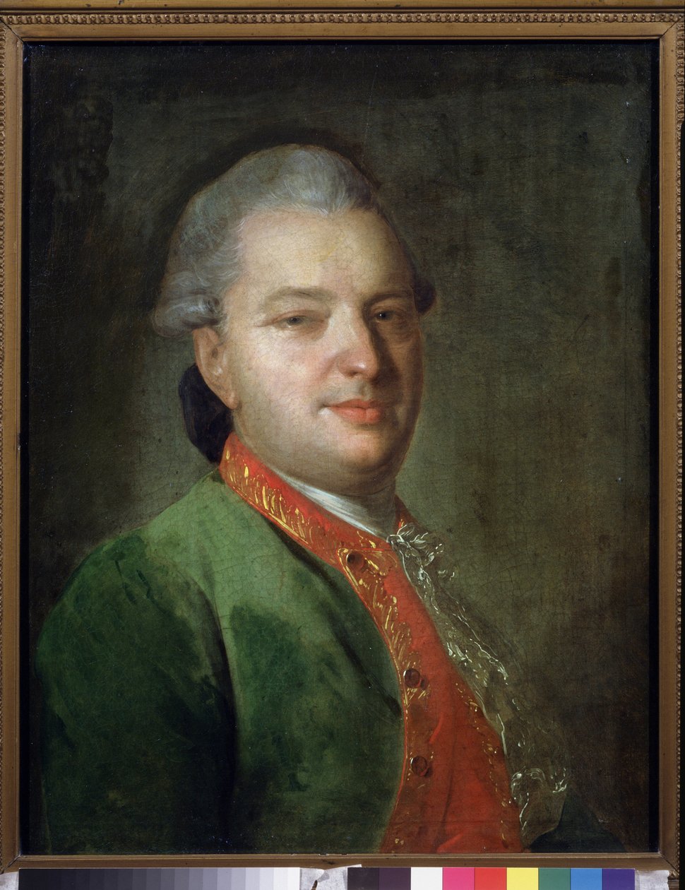 Portrait du poete Vassili Maikov (1728-1778). Peinture de Fyodor (Fedor ou Fiodor) Stepanovich Rokotov (1735-1808), huile sur toile, fin 1760. Art russe 18e siecle. State Tretyakov Gallery, Moscou.   1325637   cs       czech Successfully Translated  Origin od Fedor Stepanovich Rokotov