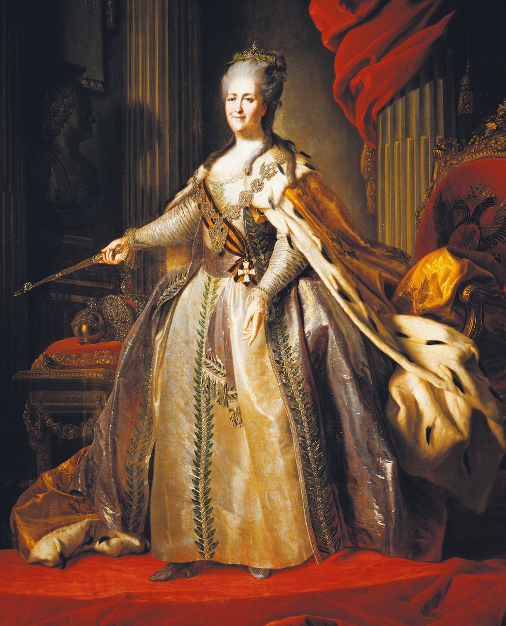 Portrét Kateřiny II., známé také jako Kateřina Veliká (Štětín od Fedor Stepanovich Rokotov