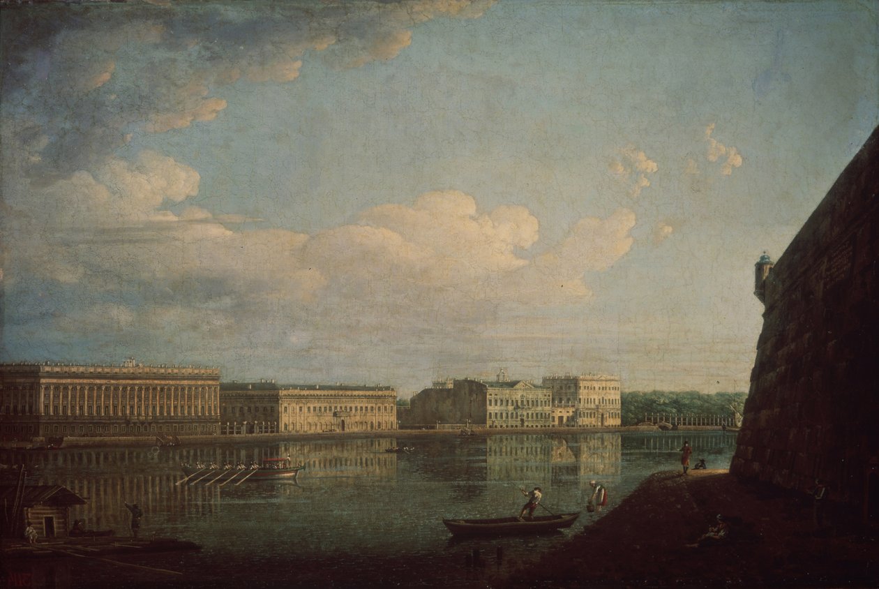 Palácové nábřeží při pohledu z Petropavlovské pevnosti, 1794 od Fedor Yakovlevich Alekseev