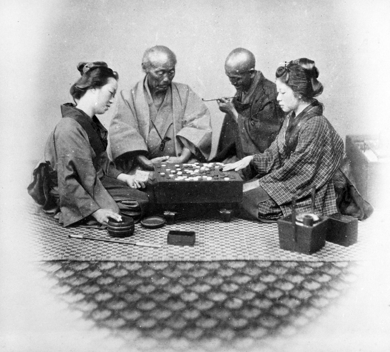 Playing Go, cca 1860 od Felice Beato