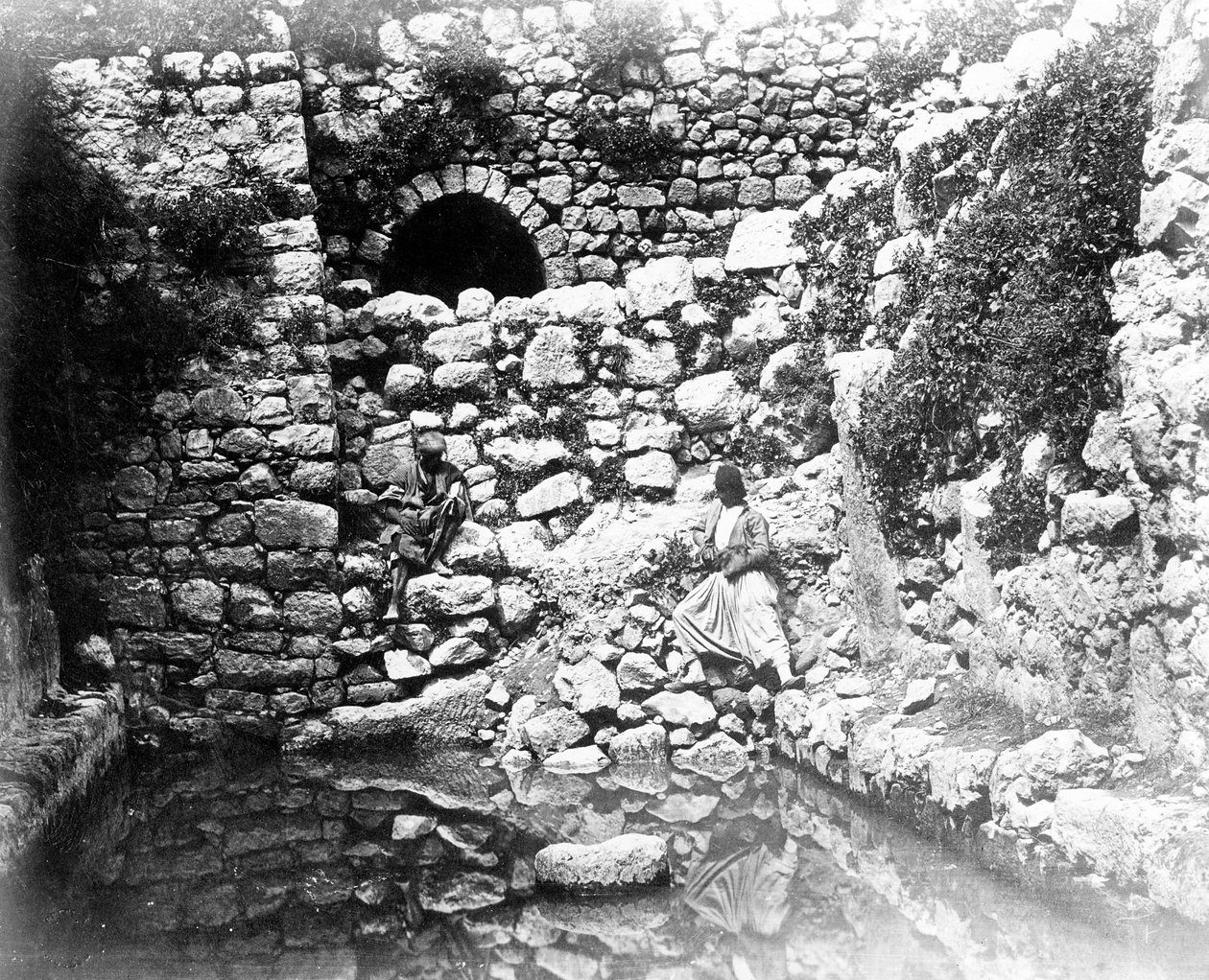 Pool of Siloam, Jeruzalém, 1857 od Felice Beato