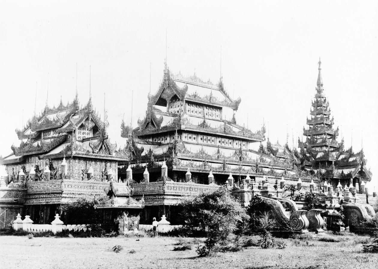 Stříbrný kyaung královny Soopyalat, Mandalay, kolem roku 1890 od Felice Beato