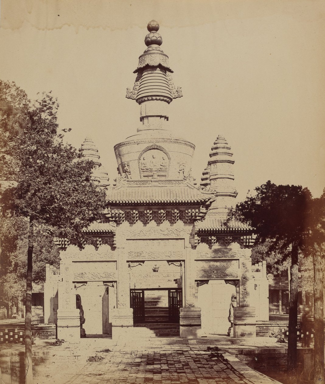Thibetský památník v lamaistickém chrámu, Pekin, říjen 1860, 1860 (foto) od Felice (1825 c.1908) Beato