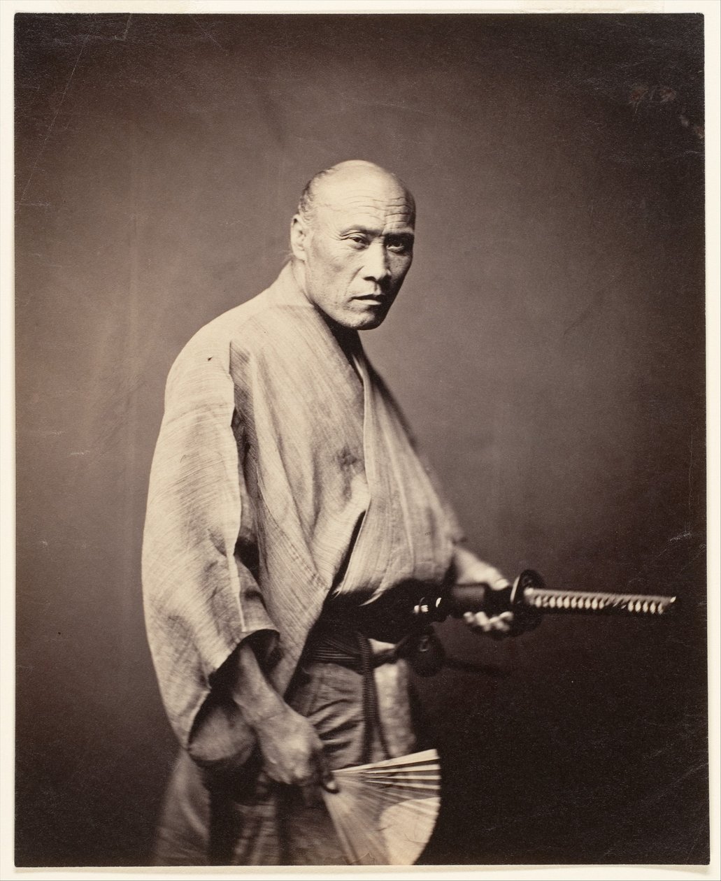 Samurai, Yokohama (1864-65) (albumin Silver Print) od Felice (1825 c.1908) Beato
