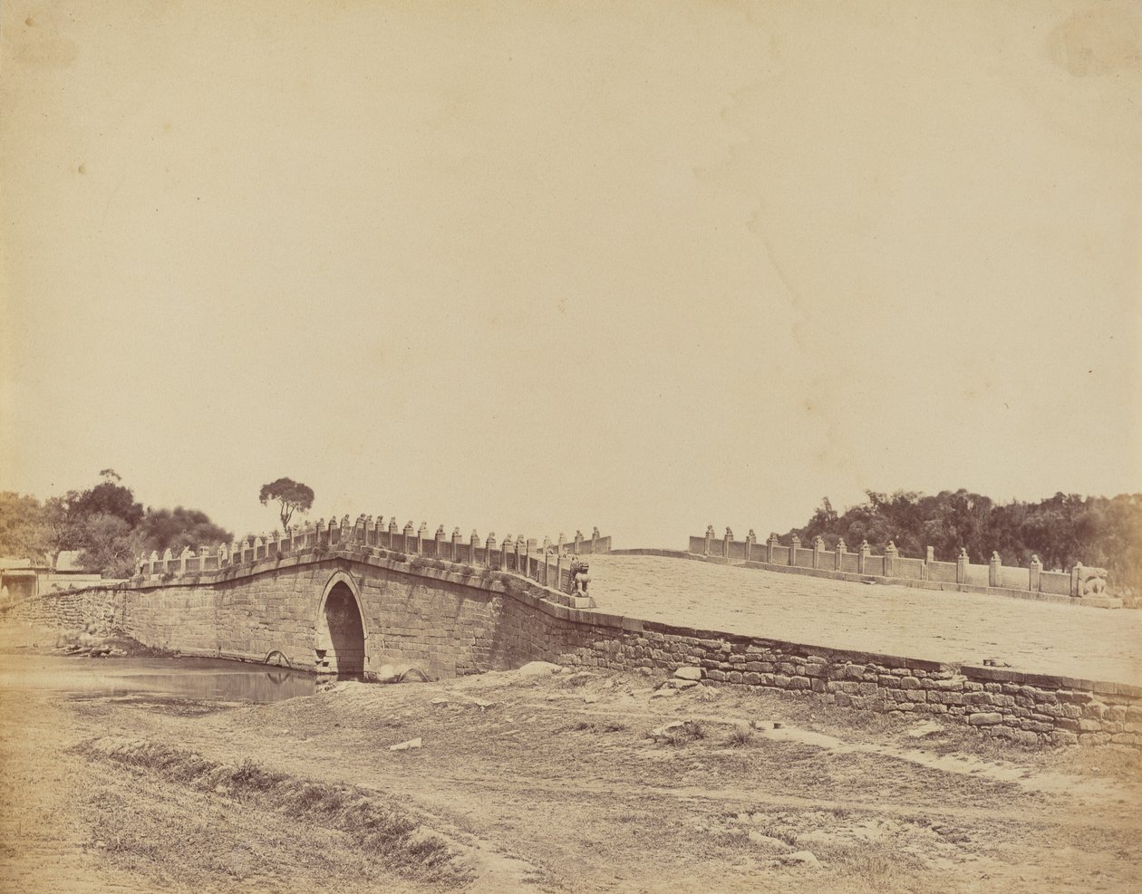 Most Palichian u Pekinu, scéna boje s císařskými čínskými vojsky, 21. září 1860 od Felice Beato