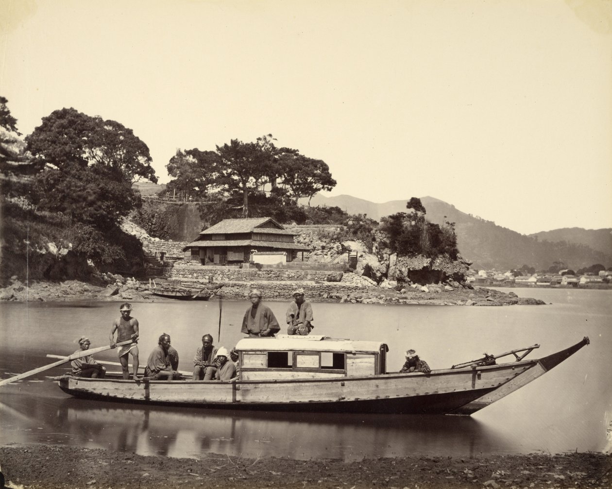 [Japonská vrak v kanálu, Nagasaki] od Felice Beato