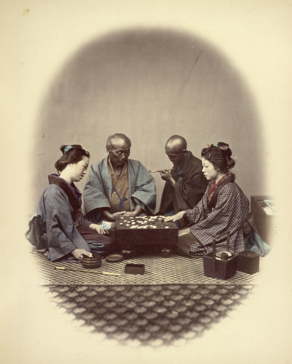Japonci hrající go od Felice Beato