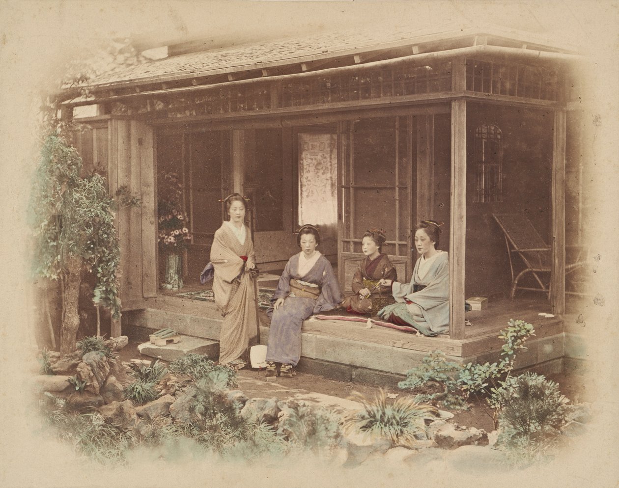 Japonské ženy v soukromém domě od Felice Beato