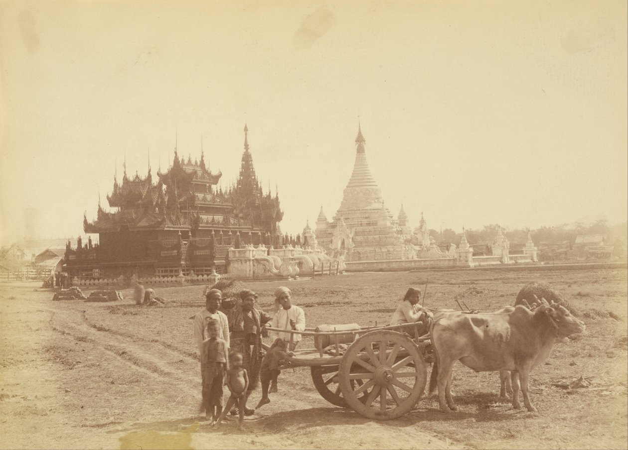 Pagoda a Kyaung Postavené kapitánem osobní stráže krále Thibawa Min od Felice Beato