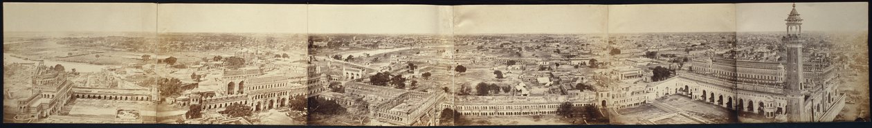 Panoráma Lucknow, převzato z paláce Kaiser Bagh, 1858 od Felice Beato