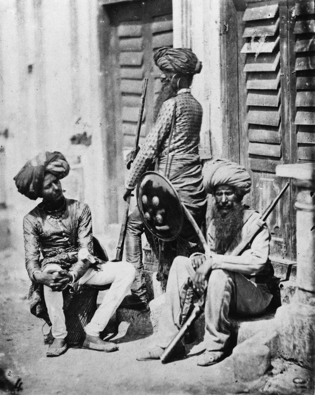 Sikhští důstojníci během indického povstání, 1858 od Felice Beato