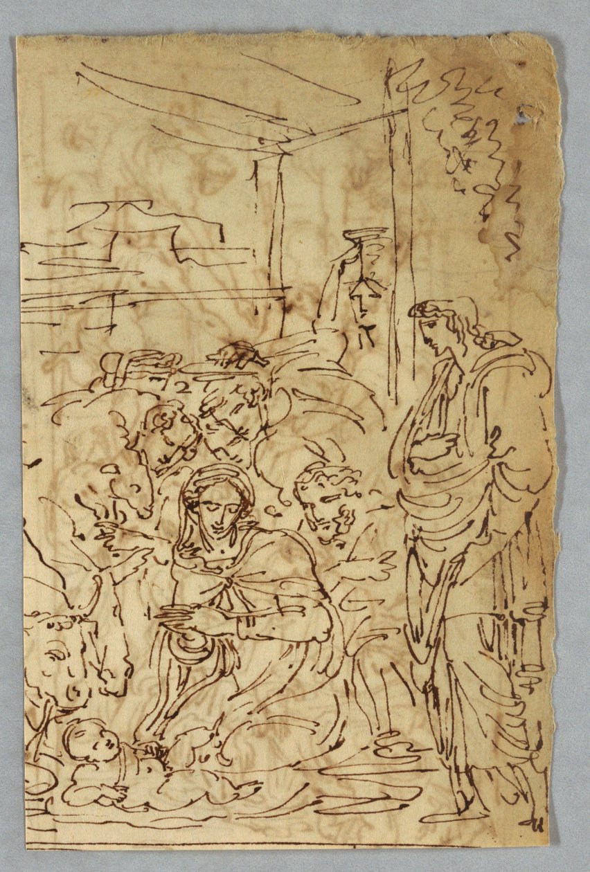 Klanění pastýřů; Arcangle St. Michael po Raphaelovi; sv. Margarita po Rafaelovi; Aloof de Wignancourt od Caravaggia; Putti; Studie o potopě; Verso: Dispozice po Volterra; Svatá Ceclia po Rafaelovi; Část sňatku Jindřicha IV. s... od Felice Giani