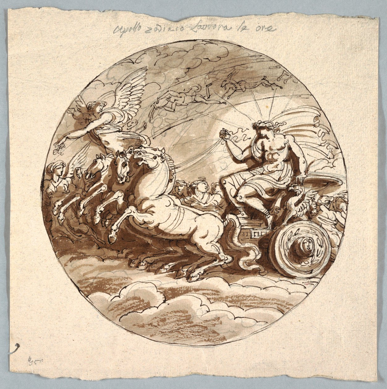 Apollo ve voze s Aurorou a hodinami od Felice Giani