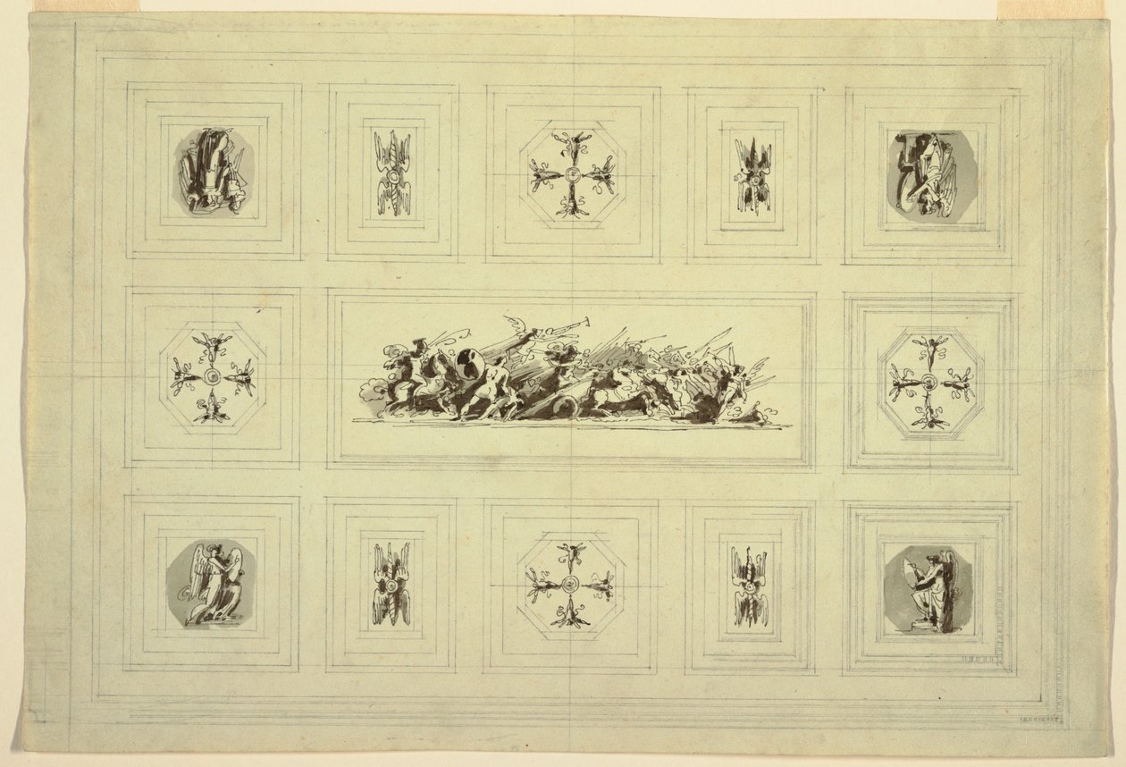 Stropní skříň věnovaná válce, Palazzo Quirinale, Řím od Felice Giani
