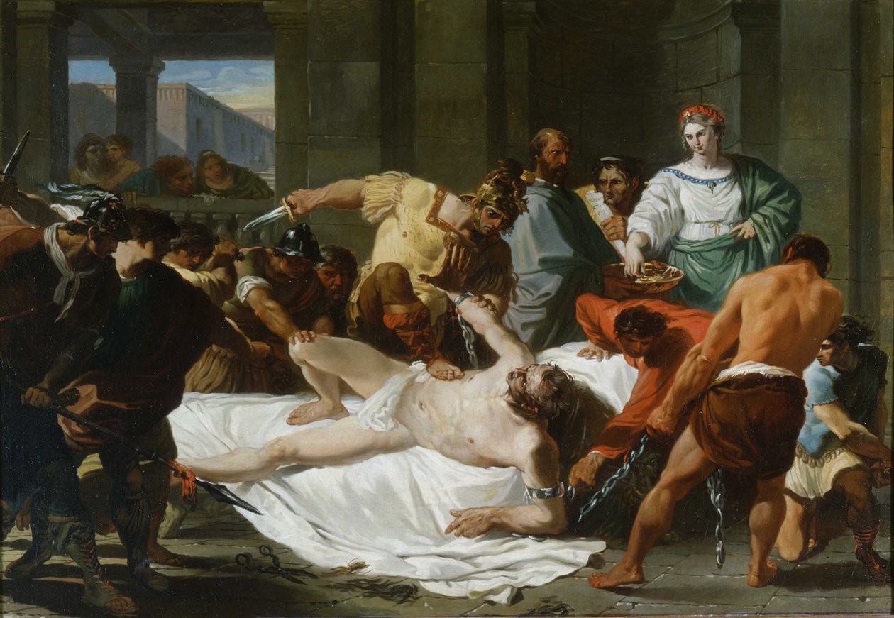 Zrada Delilah a Samsonovo uvěznění Filištíny, 1784 od Felice Giani