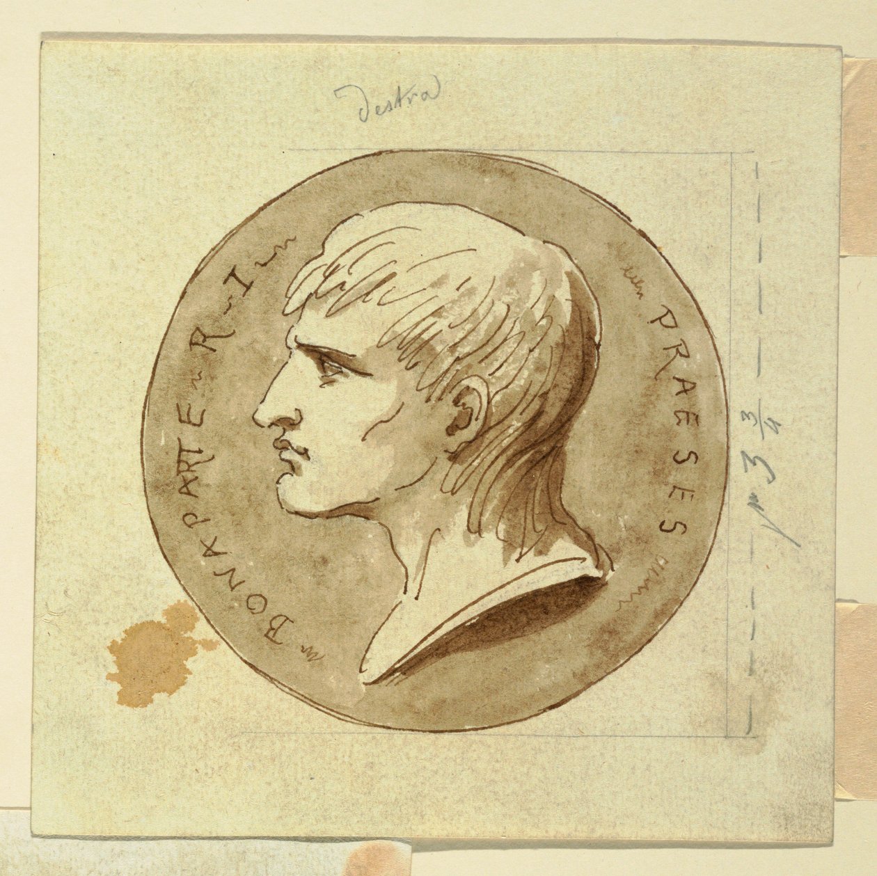 Kresba, Medaile Napoleona Bonaparta jako prezidenta Italské republiky, verso; Hebe dává nesmrtelnost Herkulovu vozatajovi, 1802-04 od Felice Giani
